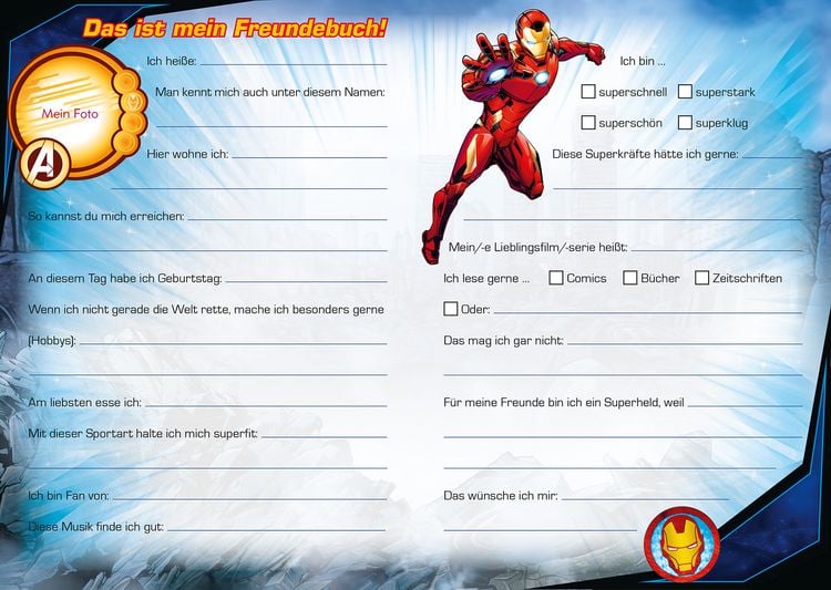 Produktbild: Marvel Avengers Freundebuch