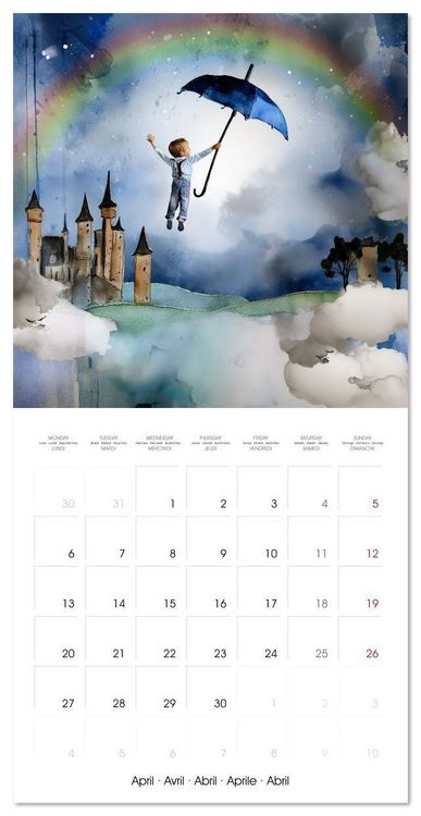 Produktbild: Les r&ecirc;ves enfantins (Calendrier mural carr&eacute; 2026 30x30 cm) Calendrier double avec une page pour vos prises de notes