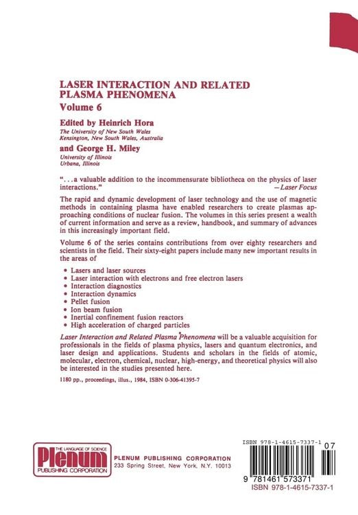 Produktbild: Laser Interaction and Related Plasma Phenomena