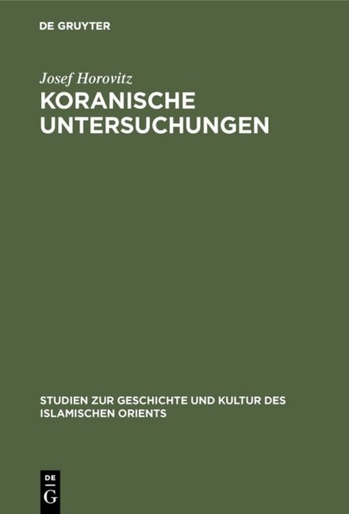 Produktbild: Koranische Untersuchungen
