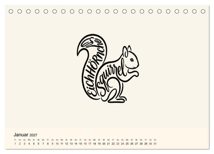 Produktbild: Buchstabentiere (Tischkalender 2027 DIN A5 quer), CALVENDO Monatskalender