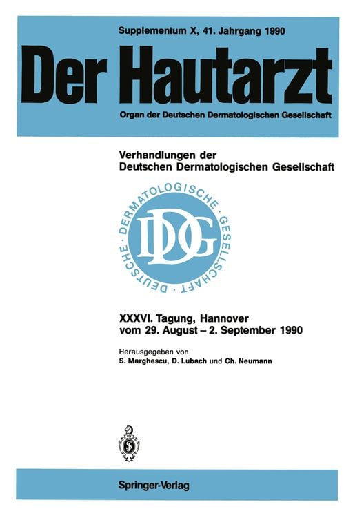 Produktbild: Supplementum X, 41. Jahrgang 1990 Verhandlungen der Deutschen Dermatologischen Gesellschaft