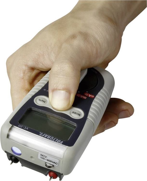 Produktbild: VOLTCRAFT VC-20 Hand-Multimeter digital Spritzwassergesch&uuml;tzt (IP54) CAT III 1000 V, CAT IV 600 V Anzeige (Counts): 4000