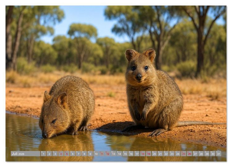 Produktbild: Die vielleicht nettesten Wildtiere (Tischkalender 2026 DIN A5 quer), CALVENDO Monatskalender