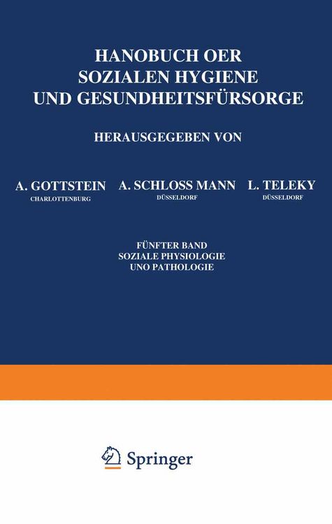 Produktbild: Handbuch der Soƶialen Hygiene und Gesundheitsf&uuml;rsorge
