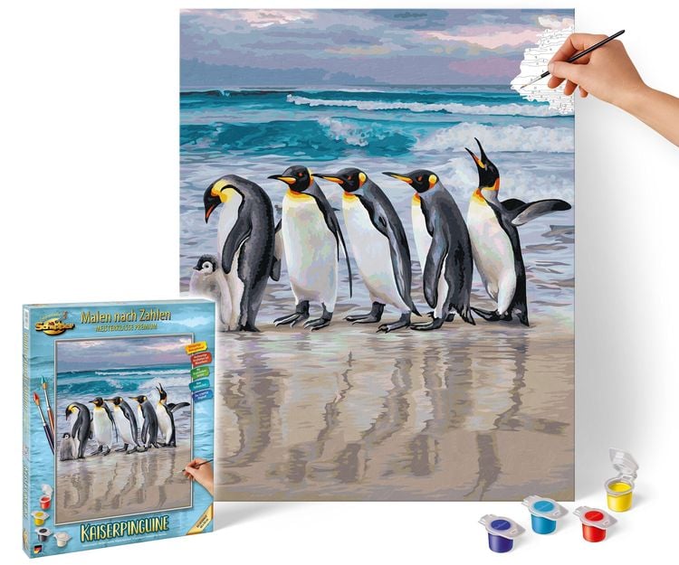 Produktbild: Schipper 609130887 - Malen nach Zahlen, Kaiserpinguine, 40 x 50 cm