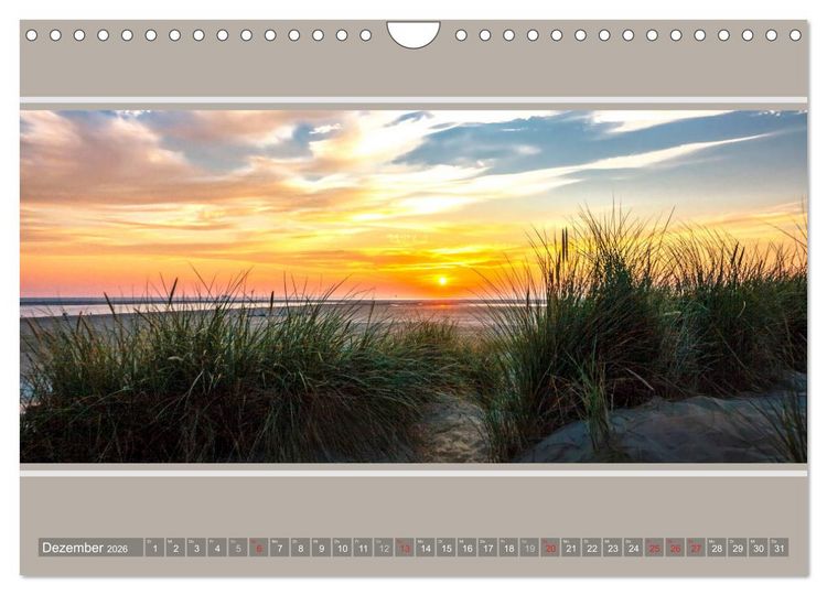 Produktbild: Strandblicke Borkum und Norderney (Wandkalender 2026 DIN A4 quer), CALVENDO Monatskalender