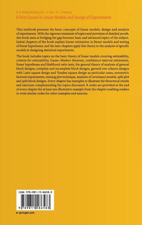 Produktbild: A First Course in Linear Models and Design of Experiments