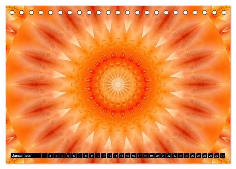 Produktbild: Energie - Mandalas in orange (Tischkalender 2026 DIN A5 quer), CALVENDO Monatskalender