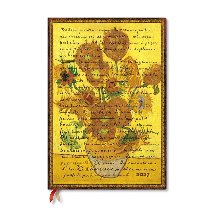 Produktbild: 2027 Van Gogh, Sunflowers Grande Vertical Hardcover 12-Month Weekly Planner, 160pg, 100gsm by Paperblanks (Embellished Manuscripts Collection)