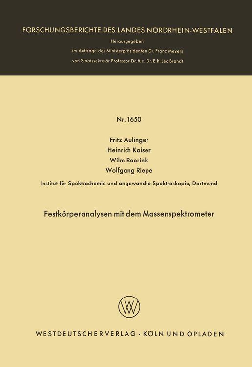 Produktbild: Festk&ouml;rperanalysen mit dem Massenspektrometer