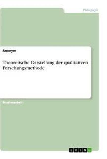 Produktbild: Theoretische Darstellung der qualitativen Forschungsmethode