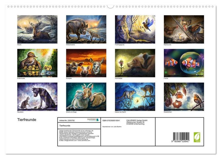Produktbild: Tierfreunde (hochwertiger Premium Wandkalender 2027 DIN A2 quer), Kunstdruck in Hochglanz