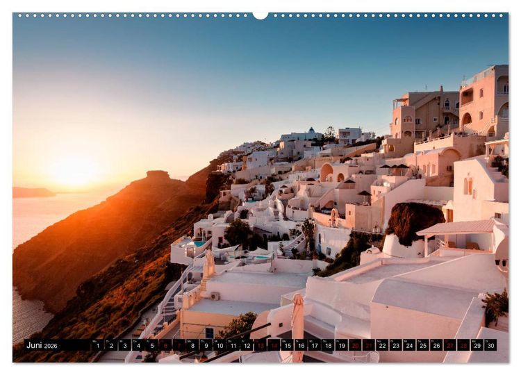 Produktbild: Santorini - Perle in der &Auml;gais (Wandkalender 2026 DIN A2 quer), CALVENDO Monatskalender