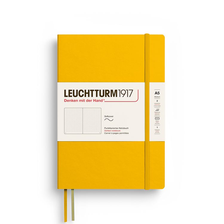 Produktbild: Notizbuch Medium (A5), Softcover, 123 nummerierte Seiten, Sunflower, dotted