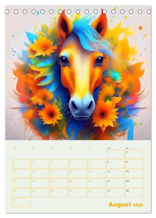 Produktbild: Tiere im Farbenrausch (Tischkalender 2026 DIN A5 hoch), CALVENDO Monatskalender