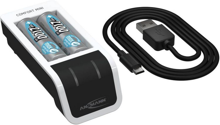 Produktbild: ANSMANN Akku-Ladeger&auml;t Comfort Mini + 2&times; AA 2100mAh