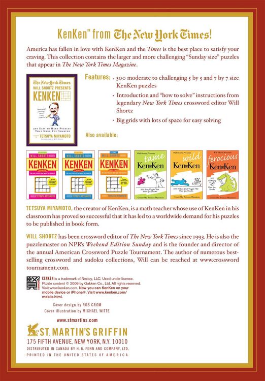 Produktbild: The New York Times Will Shortz Presents Sunday Kenken