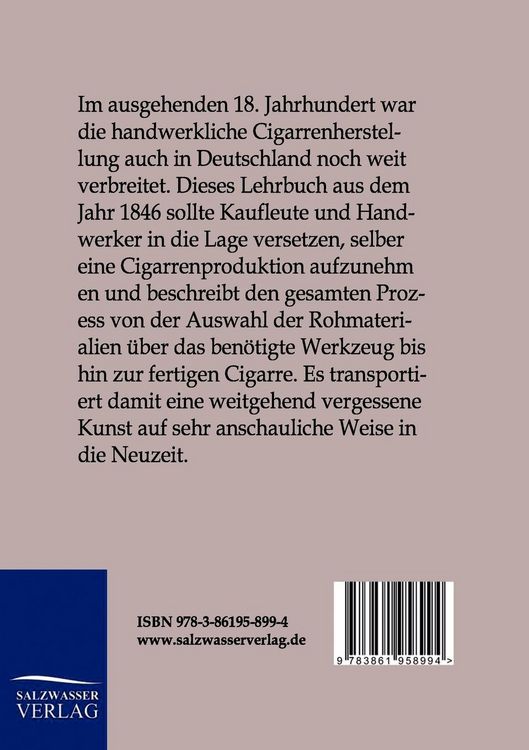 Produktbild: Anleitung zur Fabrikation von Cigarren