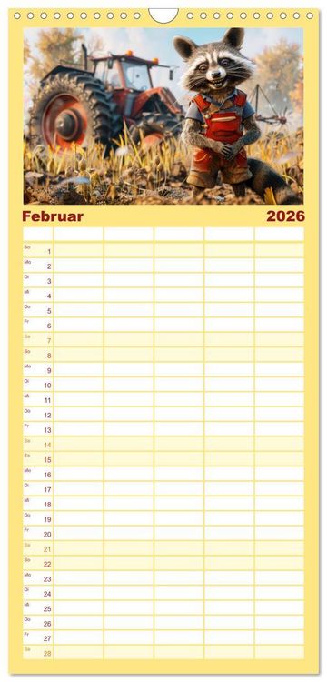 Produktbild: Familienplaner 2026 - Der tierisch lustige Bauern-Kalender mit 5 Spalten (Wandkalender, 21 x 45 cm) CALVENDO