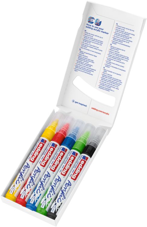 Produktbild: Edding Acrylmarker Acrylic 5100 Mittel 5er Set