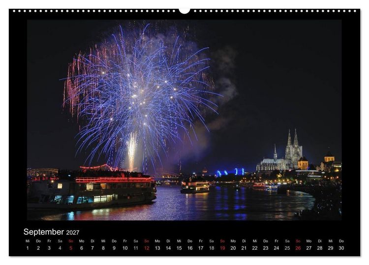 Produktbild: Feuerwerks - Impressionen (hochwertiger Premium Wandkalender 2027 DIN A2 quer), Kunstdruck in Hochglanz