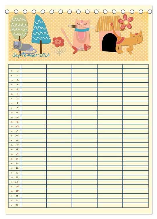 Produktbild: Unser buntes Familienleben (Tischkalender 2026 DIN A5 hoch), CALVENDO Monatskalender