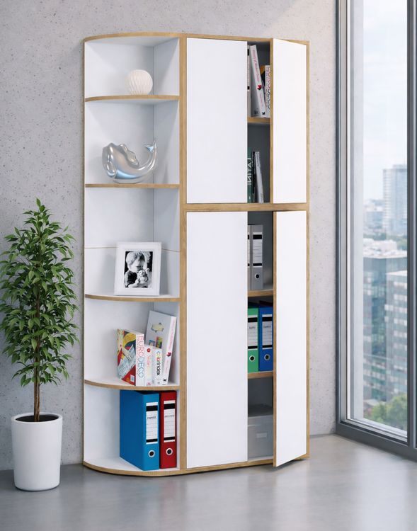 Produktbild: Elegantes Holzregal Eckregal Regal Salia 5fach