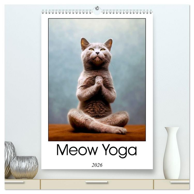 Produktbild: Meow Yoga (High Quality Premium Wall Calendar 2026 DIN A2 portrait),CALVENDO 12 Month Wall Calendar