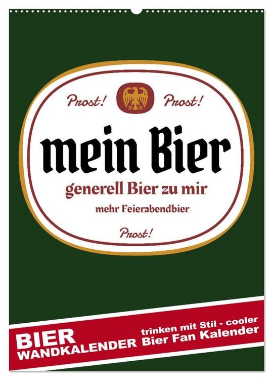 Produktbild: BIER Wandkalender -Trinken mit Stil (Wandkalender 2026 DIN A2 hoch), CALVENDO Monatskalender