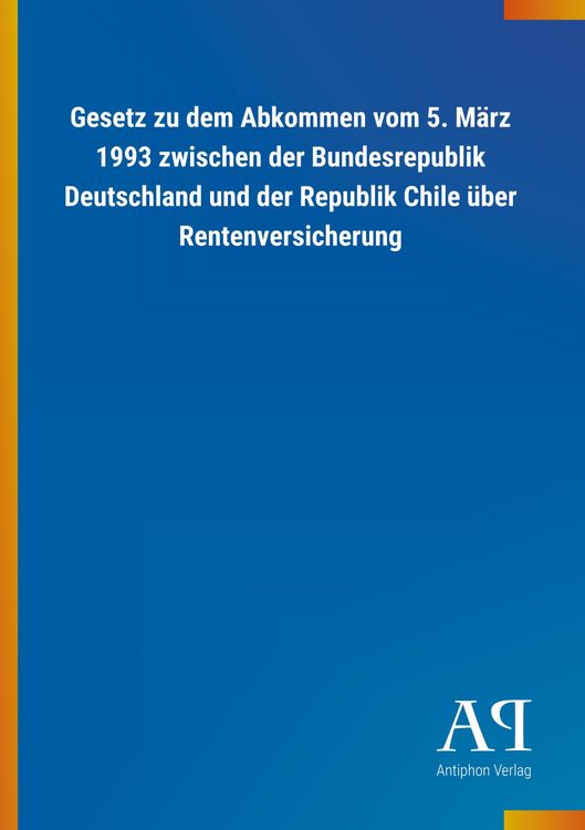Produktbild: Gesetz zu dem Abkommen vom 5. M&auml;rz 1993 zwischen der Bundesr