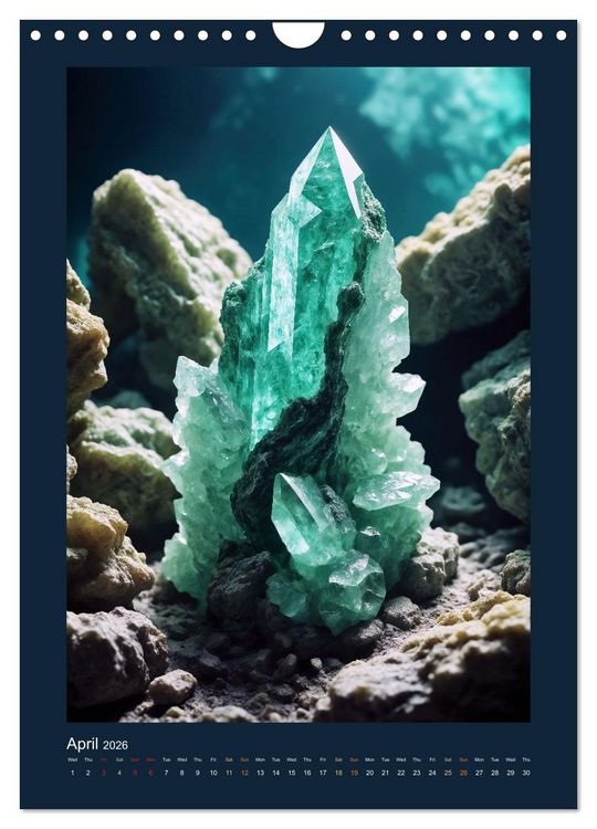 Produktbild: Fantastic Minerals - Mysterious Treasures (Wall Calendar 2026 DIN A4 portrait), CALVENDO 12 Month Wall Calendar