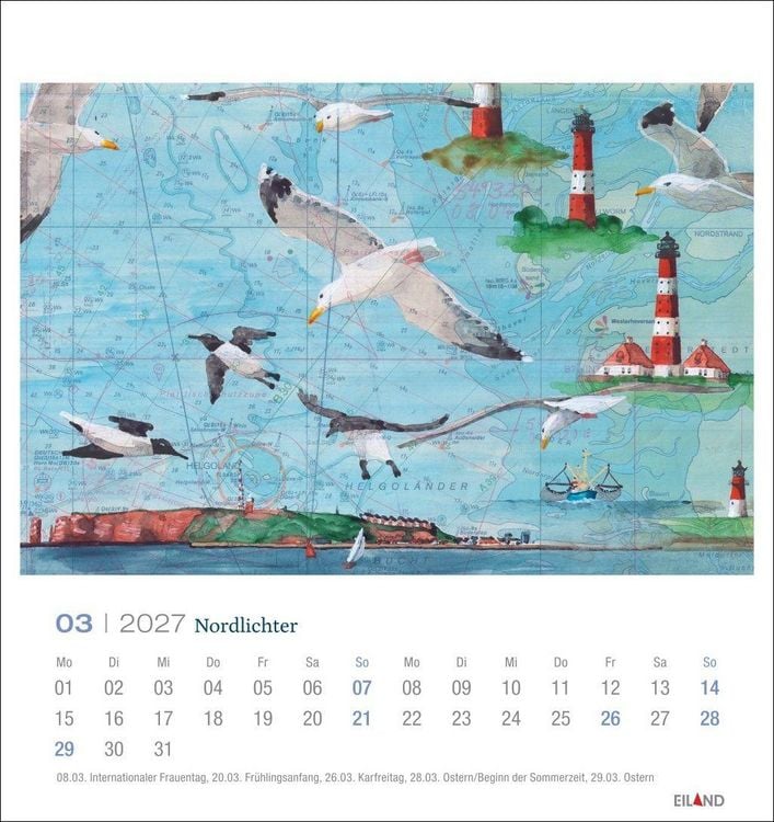 Produktbild: Nordlichter - See(h)karten Postkartenkalender 2027