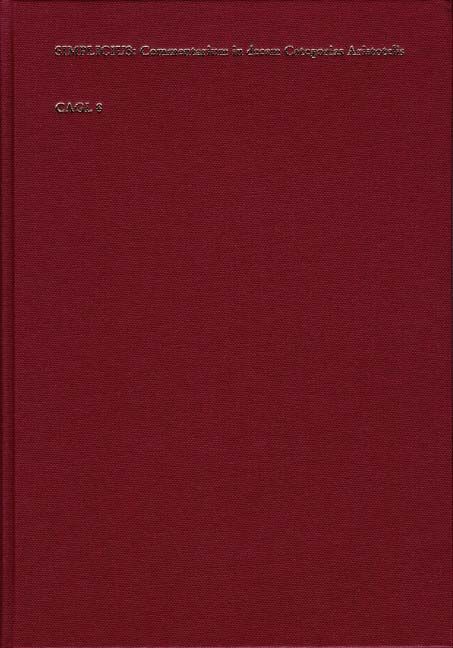 Produktbild: Commentaria in decem Categorias Aristotelis