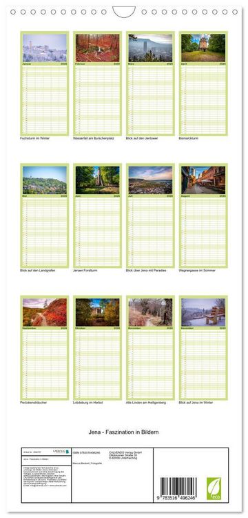 Produktbild: Familienplaner 2026 - Jena - Faszination in Bildern mit 5 Spalten (Wandkalender, 21 x 45 cm) CALVENDO