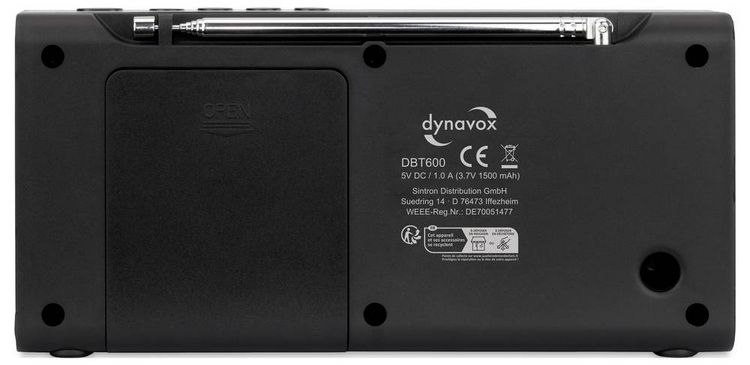 Produktbild: Dynavox DBT200 Taschenradio DAB+, FM Bluetooth&reg;, DAB+ Schwarz
