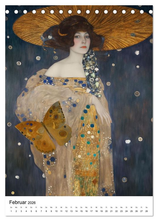 Produktbild: K&uuml;nstliche Impressionen. Ein Jahr in Klimts Natur. (Tischkalender 2026 DIN A5 hoch), CALVENDO Monatskalender