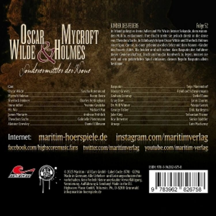 Oscar Wilde & Mycroft Holmes - Kinder des Feuers, 1 Audio-CD