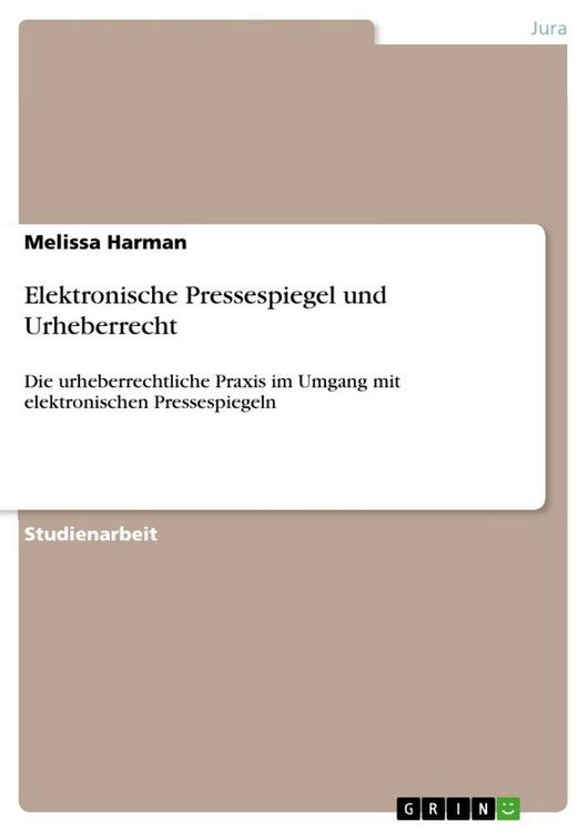 Produktbild: Elektronische Pressespiegel und Urheberrecht