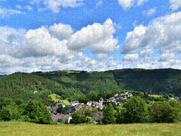 Produktbild: CALVENDO Puzzle Lebenswertes Dedenborn - Erholung im Nationalpark Eifel | 1000 Teile Lege-Gr&ouml;&szlig;e 64x48cm Foto-Puzzle f&uuml;r gl&uuml;ckliche Stunden