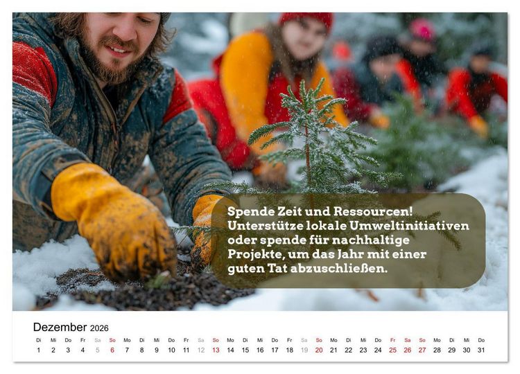 Produktbild: Nachhaltige Neujahrsvors&auml;tze - Der umweltfreundliche Jahreskalender (Wandkalender 2026 DIN A2 quer), CALVENDO Monatskalender