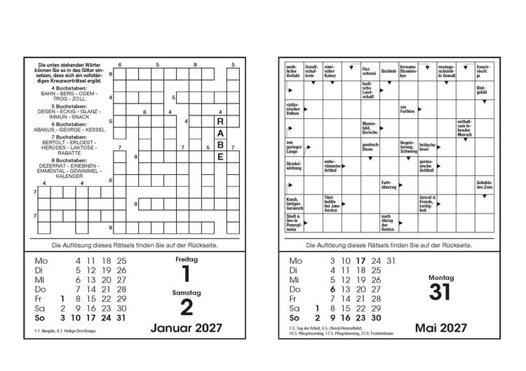 Produktbild: R&auml;tselkalender 2027