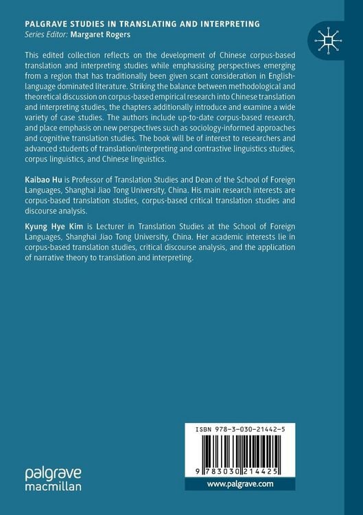 Produktbild: Corpus-based Translation and Interpreting Studies in Chinese Contexts