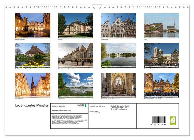 Produktbild: Lebenswertes M&uuml;nster (Wandkalender 2027 DIN A3 quer), CALVENDO Monatskalender