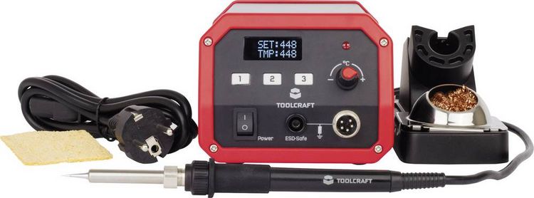 Produktbild: TOOLCRAFT ST-80D L&ouml;tstation digital 80W 150 - 450&deg;C inkl. L&ouml;tspitze