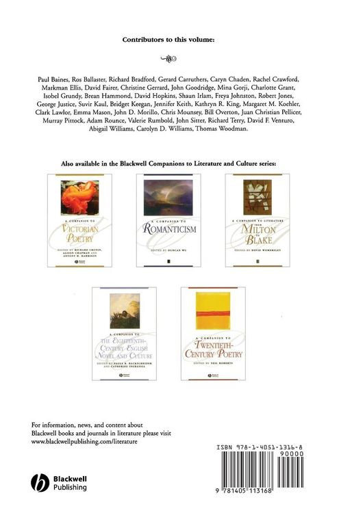 Produktbild: A Companion to Eighteenth-Century Poetry