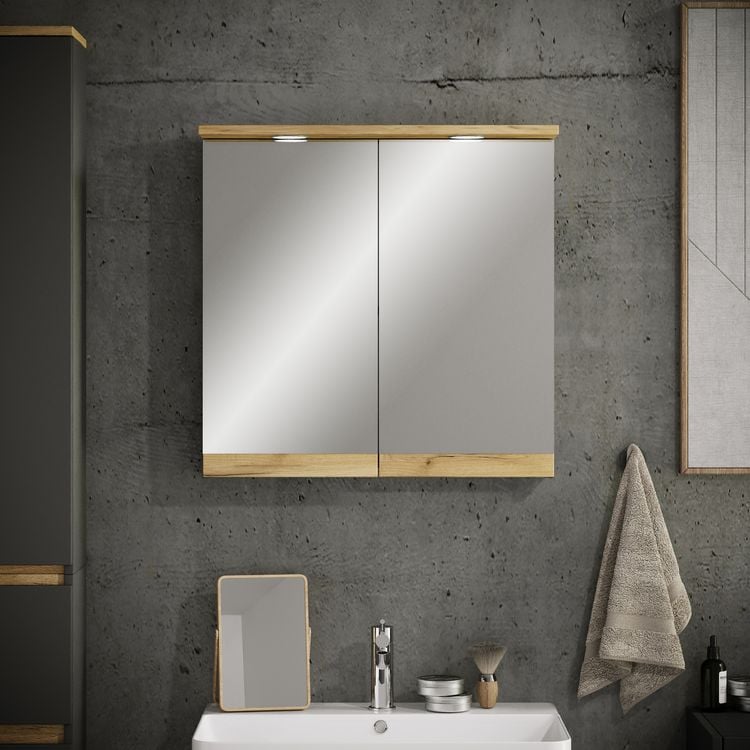 Produktbild: LED Bad Spiegelschrank Steckdose 59x60x23 Cosila
