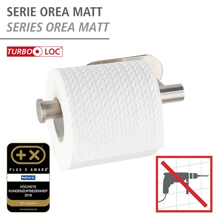 Produktbild: Turbo-Loc&reg; Toilettenpapierhalter Mod. Orea Matt o. Deckel, Befestigen ohne bohren