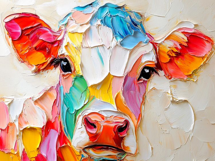 Produktbild: CALVENDO Puzzle Buntes Kalb. Zauberhaftes Rinder-Portrait | 1000 Teile Lege-Gr&ouml;&szlig;e 64x48cm Foto-Puzzle f&uuml;r gl&uuml;ckliche Stunden