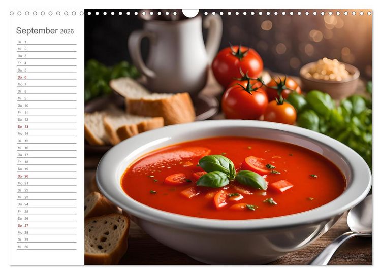 Produktbild: Dein Suppenjahr - Kulinarischer Suppengenuss der Saison (Wandkalender 2026 DIN A3 quer), CALVENDO Monatskalender